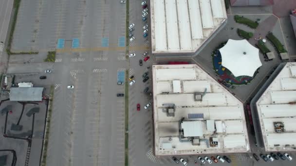 Empty Mall Aerial Empty Mall Car Park — Wideo stockowe