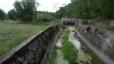  water canal, aerial old dam water canal, basiskele kocaeli 2022