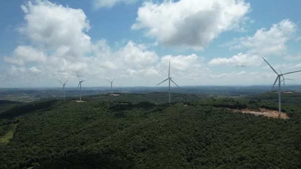 Wind Turbine Aerial Wind Turbine Electric Generation — Vídeos de Stock