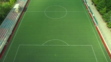 football field, aerial football field and green grass