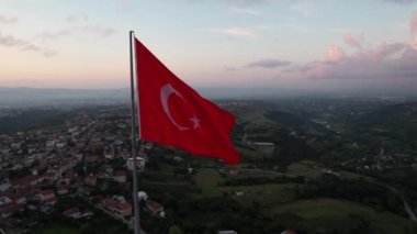  turkish flag, aerial turkish flag close up