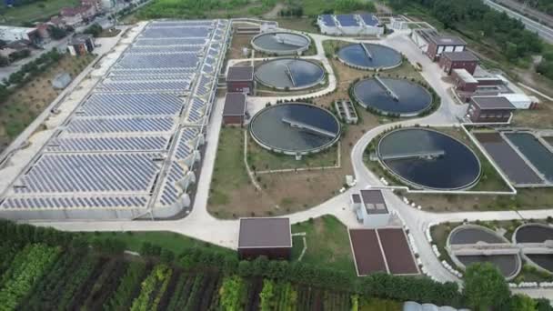 Water Treatment Plant Aerial Water Treatment Plant Clean Dirty Water — 图库视频影像