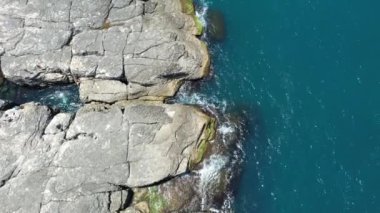 cliffs and sea, aerial shot cliffs and sea
