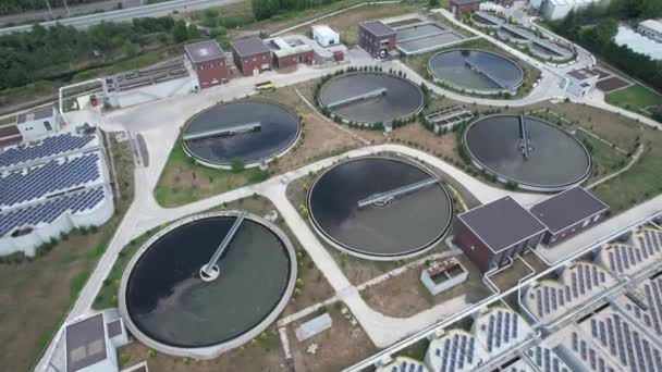 Water Treatment Plant Aerial Water Treatment Plant Clean Water — 图库视频影像