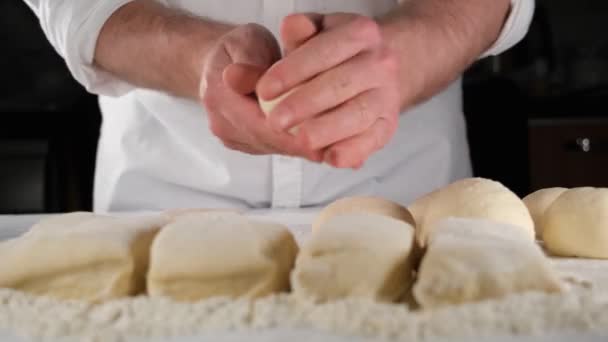 Preparing Dough Chef Preparing Bread Dough Cooking — Stock video