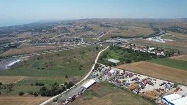  rural settlement, aerial rural settlement and view