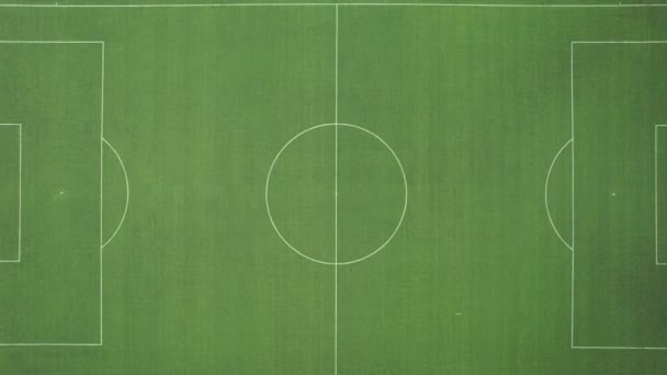 Football Field Aerial Football Field Green Grass — Stockvideo