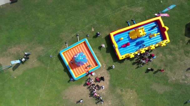 Child Playgrounds Aerial Child Playgrounds Big Toys — Vídeo de Stock