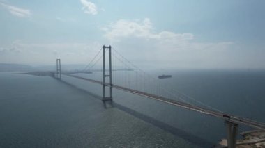suspension bridge, aerial suspension bridge on sea