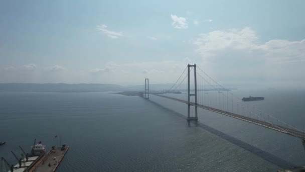 Κρεμαστή Γέφυρα Εναέρια Κρεμαστή Γέφυρα Osmangazi Τουρκία — Αρχείο Βίντεο