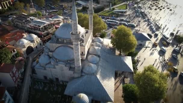 Mihrimah Sultan清真寺 空中Mihrimah Sultan清真寺和Uskudar视图 — 图库视频影像