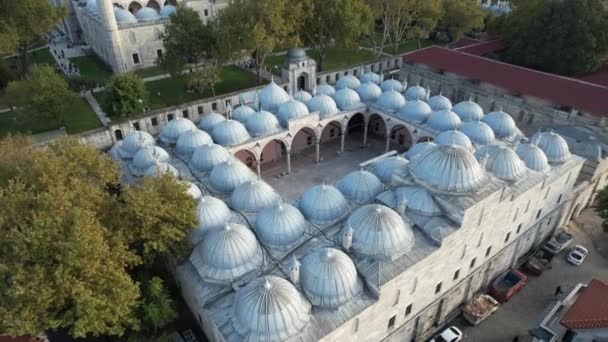 Islamisk Skola Flygfoto Historiska Islamisk Skola Istanbul — Stockvideo