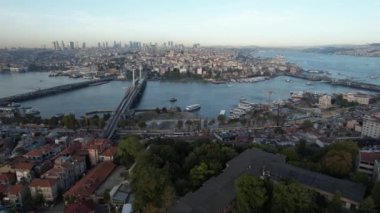 Bosphorus, hava boşluğu manzarası ve altın boynuz, İstanbul 2022