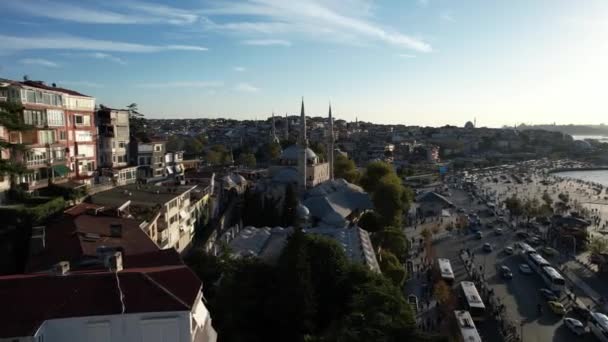 Mezquita Mezquita Sultán Mihrimah Aérea Estambul — Vídeo de stock