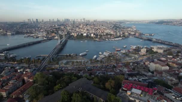 Luftaufnahme Istanbul Und Goldenes Horn — Stockvideo