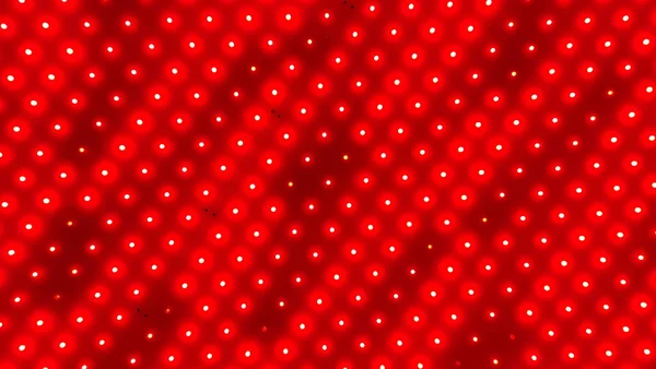 Fundo Lâmpadas Led Vermelhas Tira Led Luzes Intermitentes Vermelhas Almofadas — Fotografia de Stock