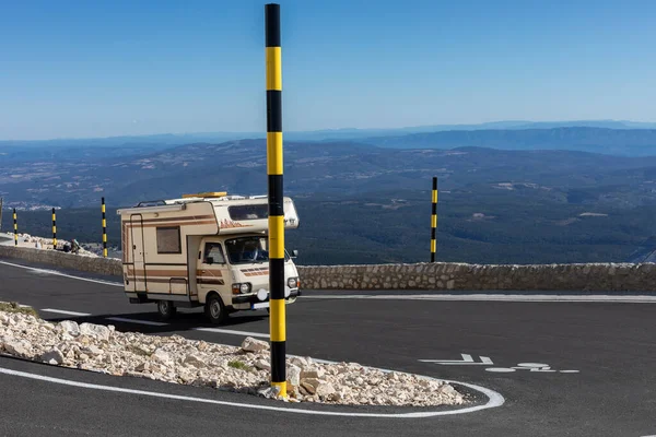 Antigua Autocaravana Completa Unidad Cima Del Mont Ventoux — Foto de Stock