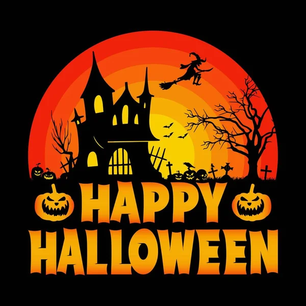 Happy Halloween Halloween Zitiert Shirt Design Vektorgrafik — Stockvektor