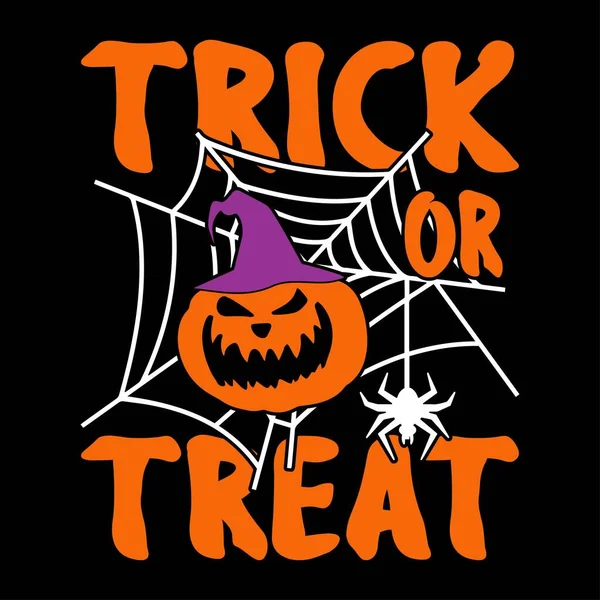 Truco Trato Diseño Camisetas Halloween Gráfico Vectorial — Vector de stock