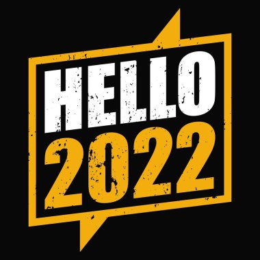 Merhaba 2022 - Klasik tipografi Mutlu yıllar 2022 festivali t-shirt tasarımı