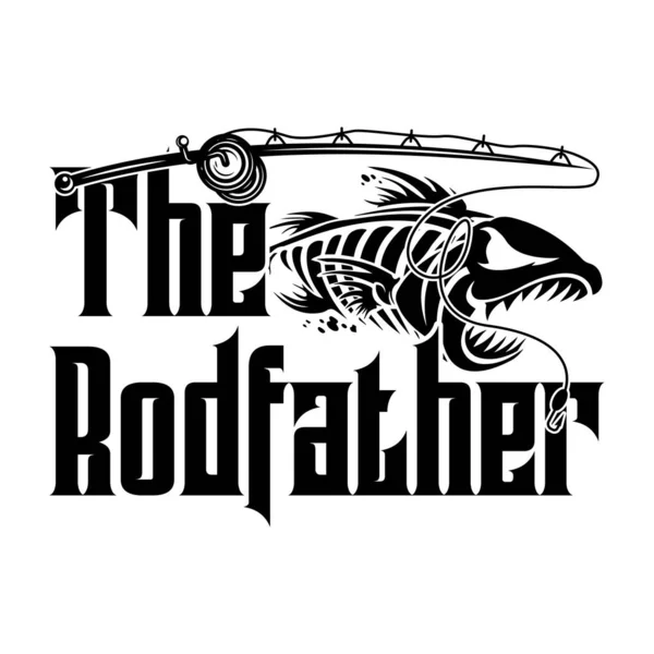 Rodfather Pesca Shirt Vettoriale Design — Vettoriale Stock