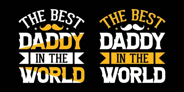 Beste Papa Ter Wereld Vaderdag Typografisch Shirt Poster Design — Stockvector