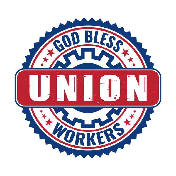 God Bless Union Workers Labor Day Shirt Poster Design — Stock Vector