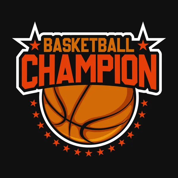 Champion Basket Ball Conception Shirt Basket Ball Vecteur Affiche Modèle — Image vectorielle