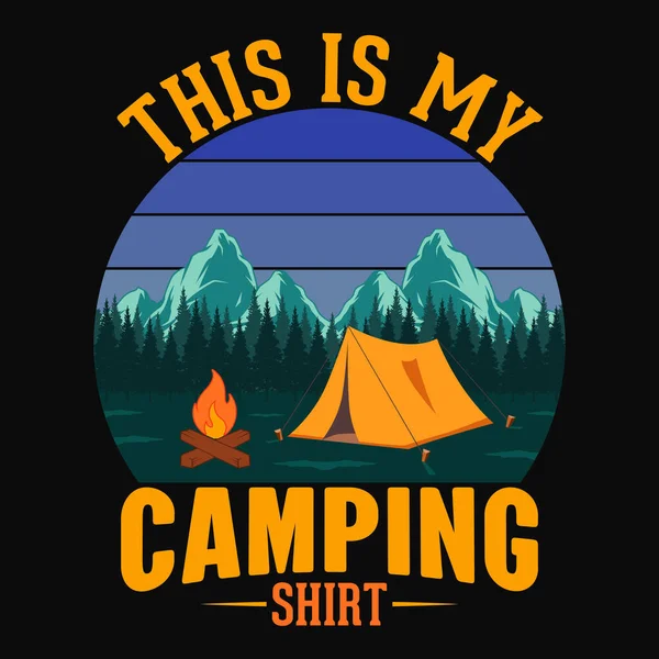 Camping Shirt Shirt Wild Typography Mountain Vector Camping Adventure Shirt —  Vetores de Stock