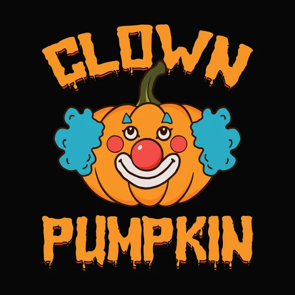 Clown Pumpkin Funny Halloween Pumpkin Vector Shirt Design — Vector de stock