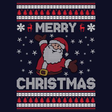 Mutlu Noeller - Çirkin Noel süveteri tasarımları - vektör Grafik