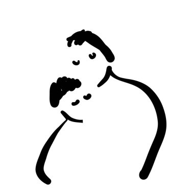 Anne ve bebek el çizimi. Annesi çocuğuna sarılıyor.