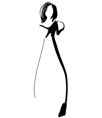 Moda mankenleri. Güzel genç kızlar. Moda Kızları Çizimi