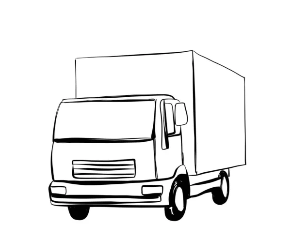 Truck Sketch Delivery Service Transport Logo Graphismes Vectoriels