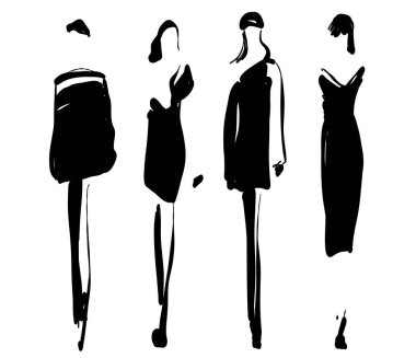 Robot resim. Beyaz arka planda Moda Kızları