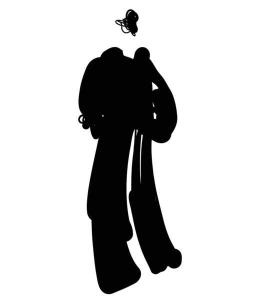 Femme Manteau Illustration Vectorielle Modèle Mode Posant Elément Design Logo — Image vectorielle