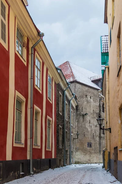 Vista Prospectiva Edifícios Aida Street Dia Inverno Nublado Tallinn Old — Fotografia de Stock
