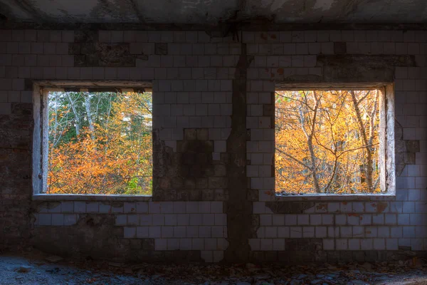 Inner Room Abandoned Building Former Restaurant Top Mount Akhun Sunny — Zdjęcie stockowe