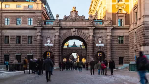 Sztokholm Szwecja Grudnia 2018 Utracone Czasie Wideo Ulicy Riksgatan Łuków — Wideo stockowe
