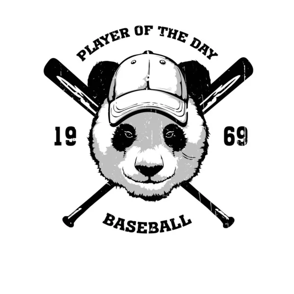 Эмблема бейсбольной Панды для спортивного дизайна или талисмана Стоковая Иллюстрация