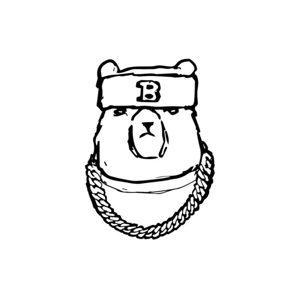 Мультфильм серьезная голова медведя. Дизайн персонажей холодного медведя Лицензионные Стоковые Векторы