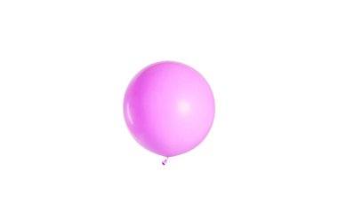 Pembe balon, beyaza izole edilmiş.