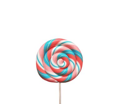 Renkli lolipop şekeri, beyaz arka planda izole edilmiş png nesnesi