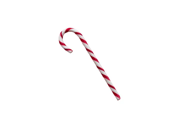 Izolált Karácsonyi Bot Nyalóka Cukorka Fehér — Stock Fotó