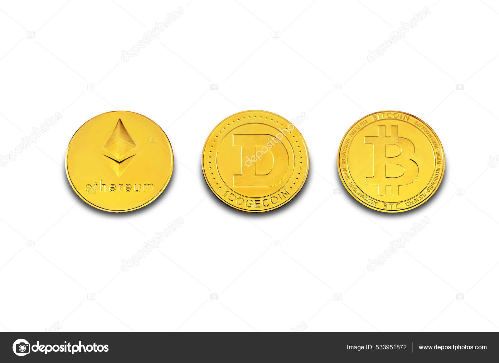 比特币和狗币上的分离加密硬币—— 库存社论照片© robdragan #533951872