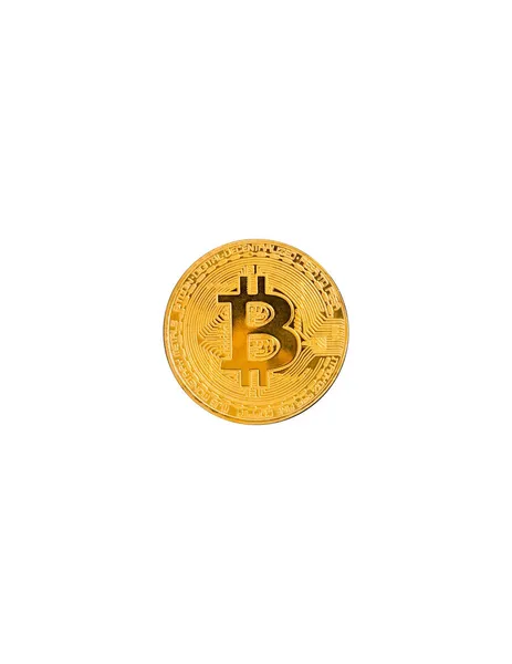 Bitcoin Dinheiro Digital Criptomoeda Descentralizada Isolada Branco Fotos De Bancos De Imagens Sem Royalties