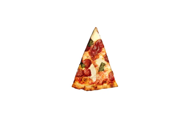 Pizzascheibe Isoliert Auf Weiß — Stockfoto