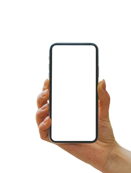 Smartphone Aislado Mano Sobre Fondo Blanco Png Imagen De Stock