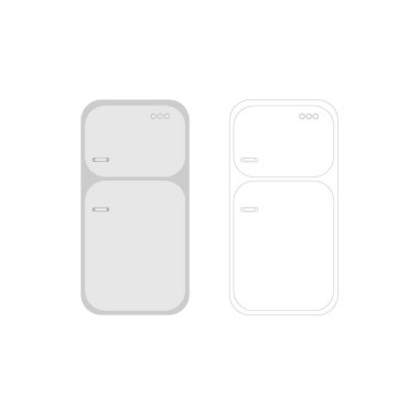 Çizilmiş bir buzdolabının vektör görüntüsü