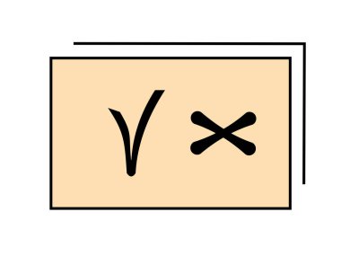 İşaretleme ve çarpma işaretinin vektör resmi